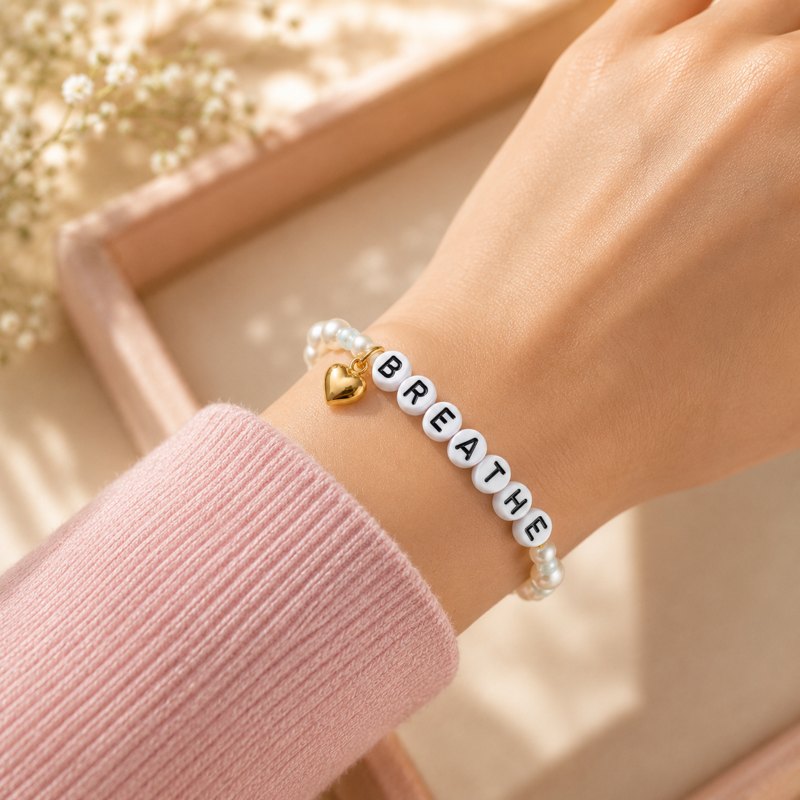 Breathe Bracelet worn on the wrist