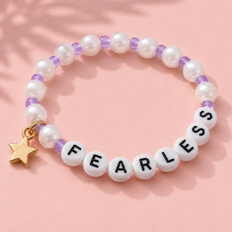 Fearless Bracelet on a pink background