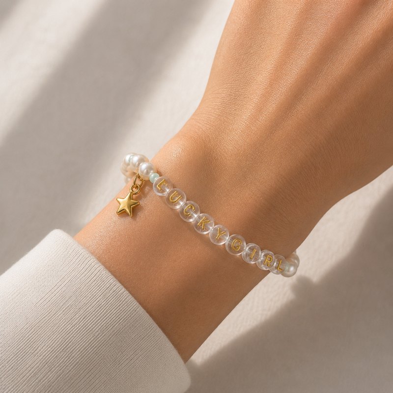 Lucky Girl Bracelet worn on the wrist
